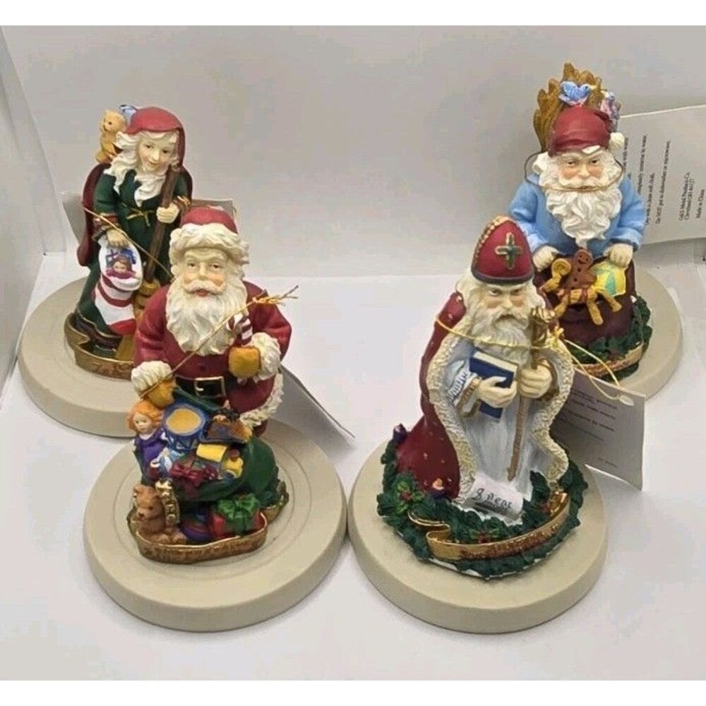 Ellies Kitchen Santa's of the World Set of 4 Sweden, Austria, Italy & USA No Box